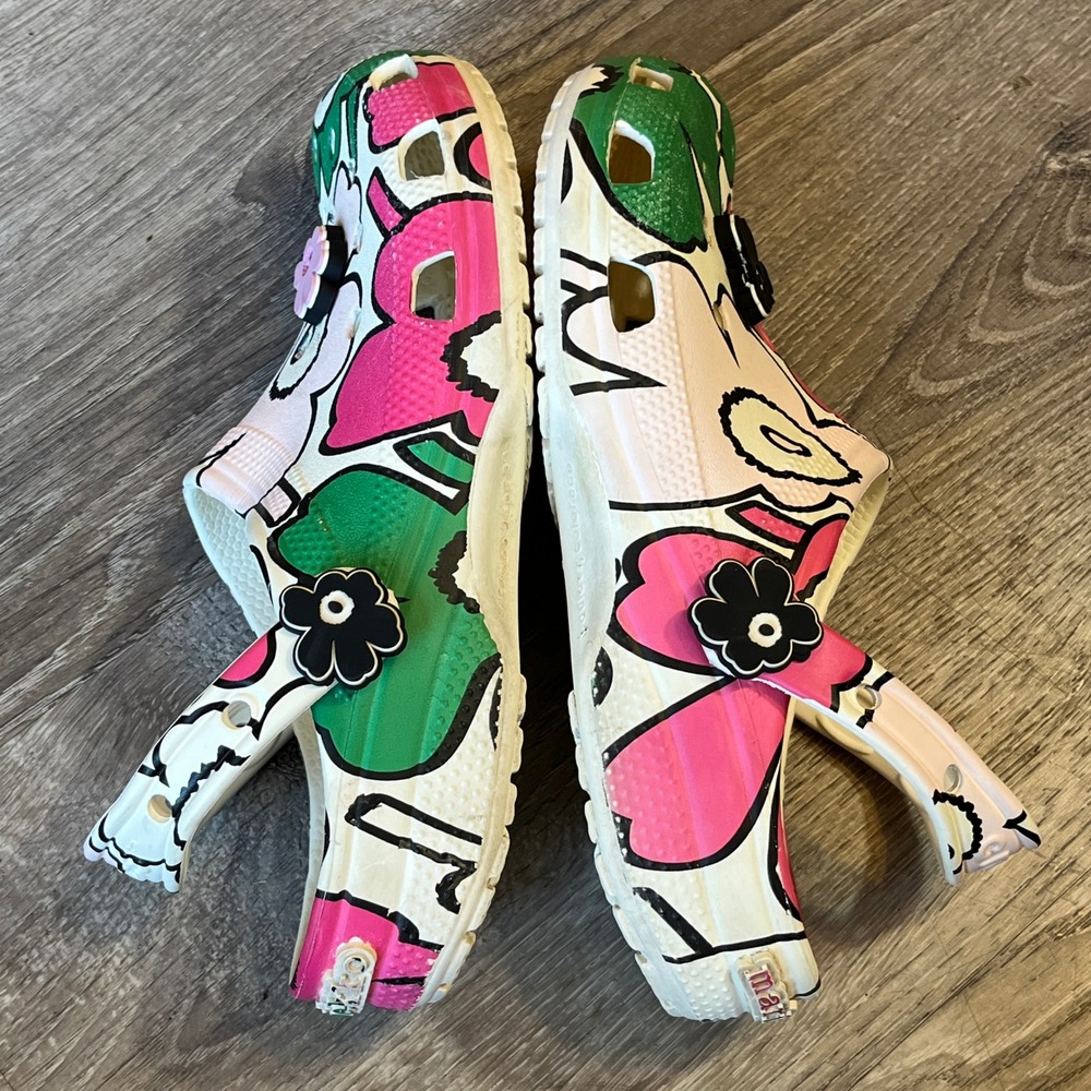 Marimekko x Crocs Classic Clog Unikko Floral Pink Green White Womens 8 Mens 6 - Picture 3 of 8